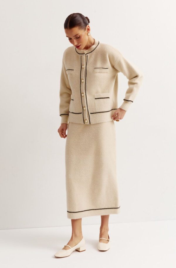 Костюм-двійка бежевий кофта та спідниця | 77565