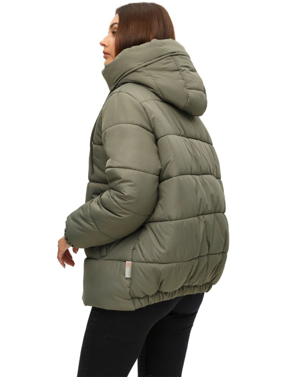 Коротка зимова куртка хакі оверсайз | 77422 Коротка зимова куртка хакі оверсайз | 77422