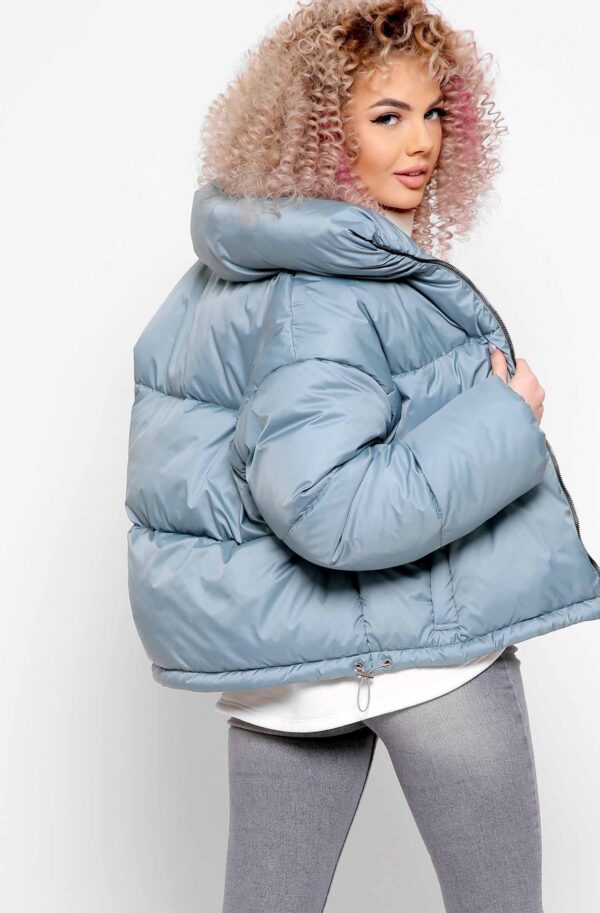 Демісезонна куртка м'ятна з високим коміром | 78269