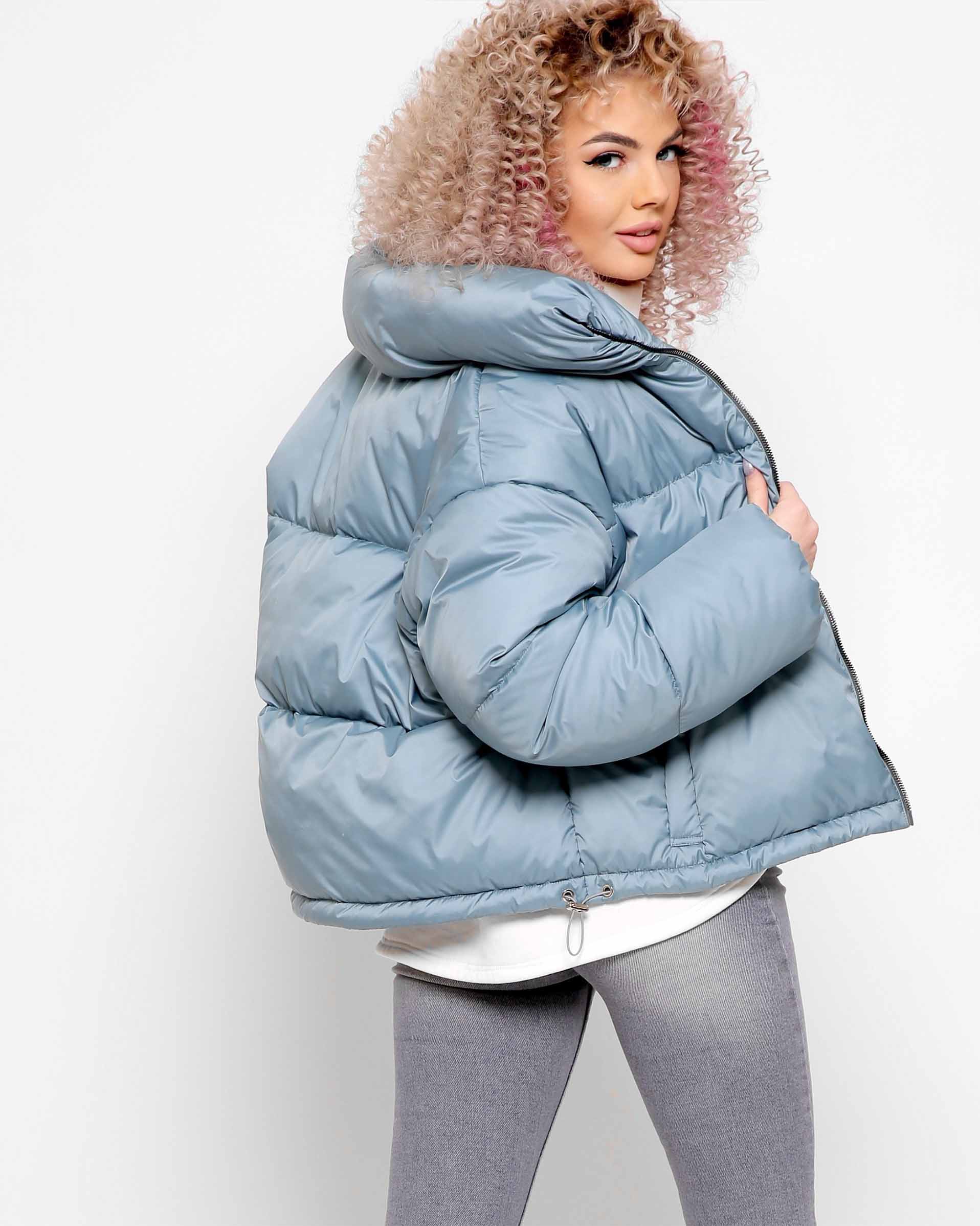 Демісезонна куртка м'ятна з високим коміром | 78269 Демісезонна куртка м'ятна з високим коміром | 78269