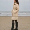 Демісезонна куртка-пальто світло-бежева | 77974