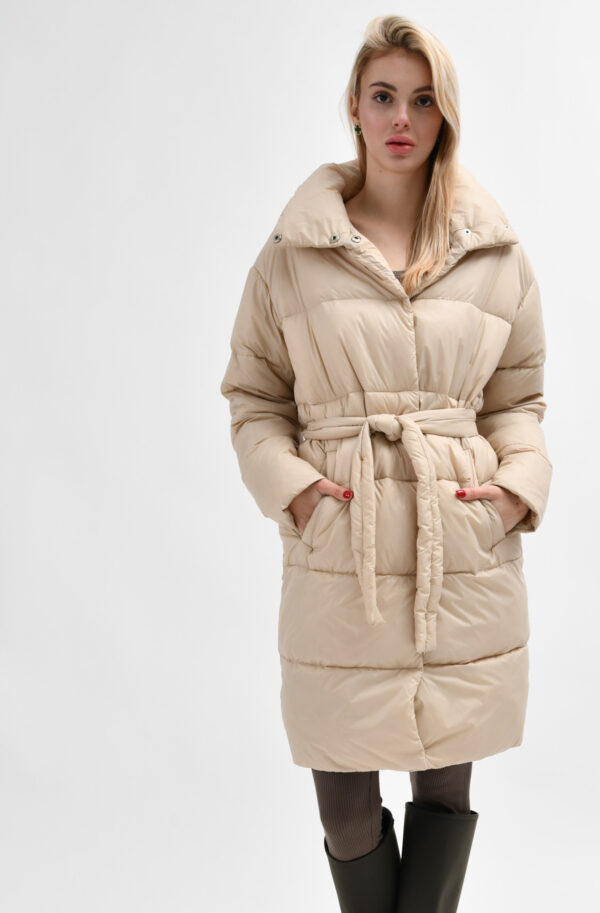 Демісезонна куртка-пальто світло-бежева | 77974
