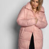 Демісезонна стьобана куртка-пальто пудрова | 77954 Демісезонна стьобана куртка-пальто пудрова | 77954