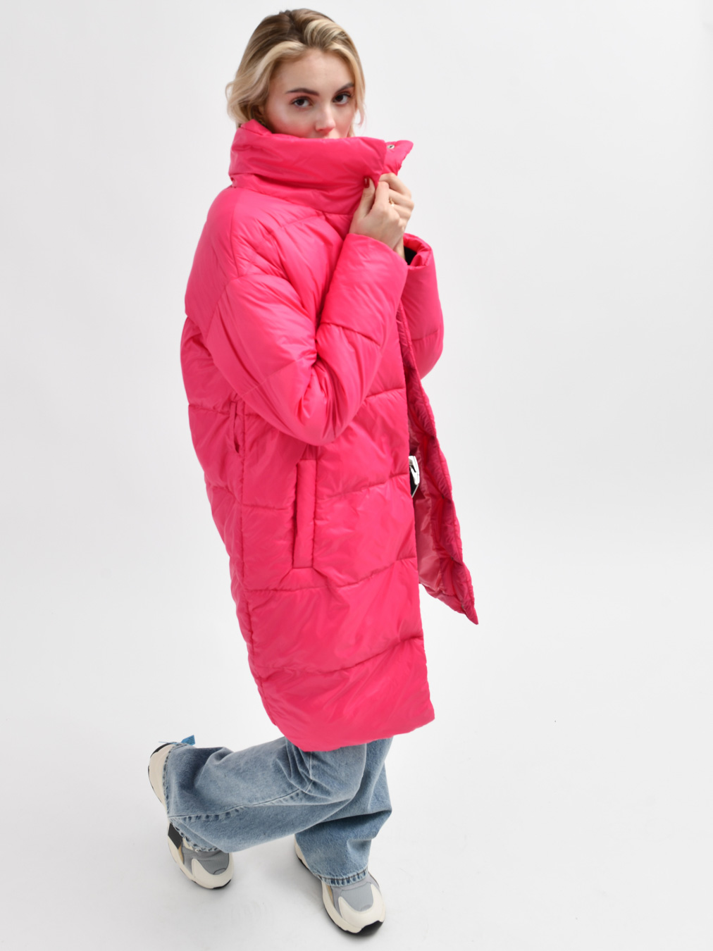 Демісезонна куртка-пальто малинова | 78005 Демісезонна куртка-пальто малинова | 78005