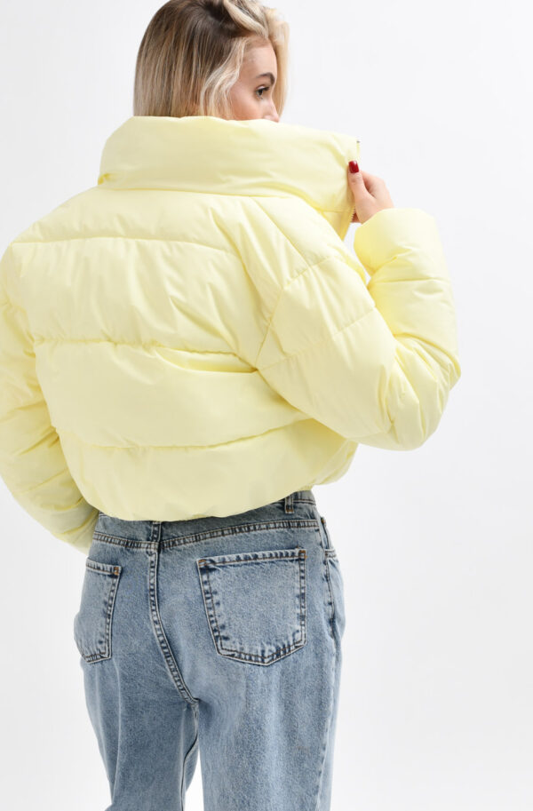 Куртка коротка лимонна з високим коміром | 78293