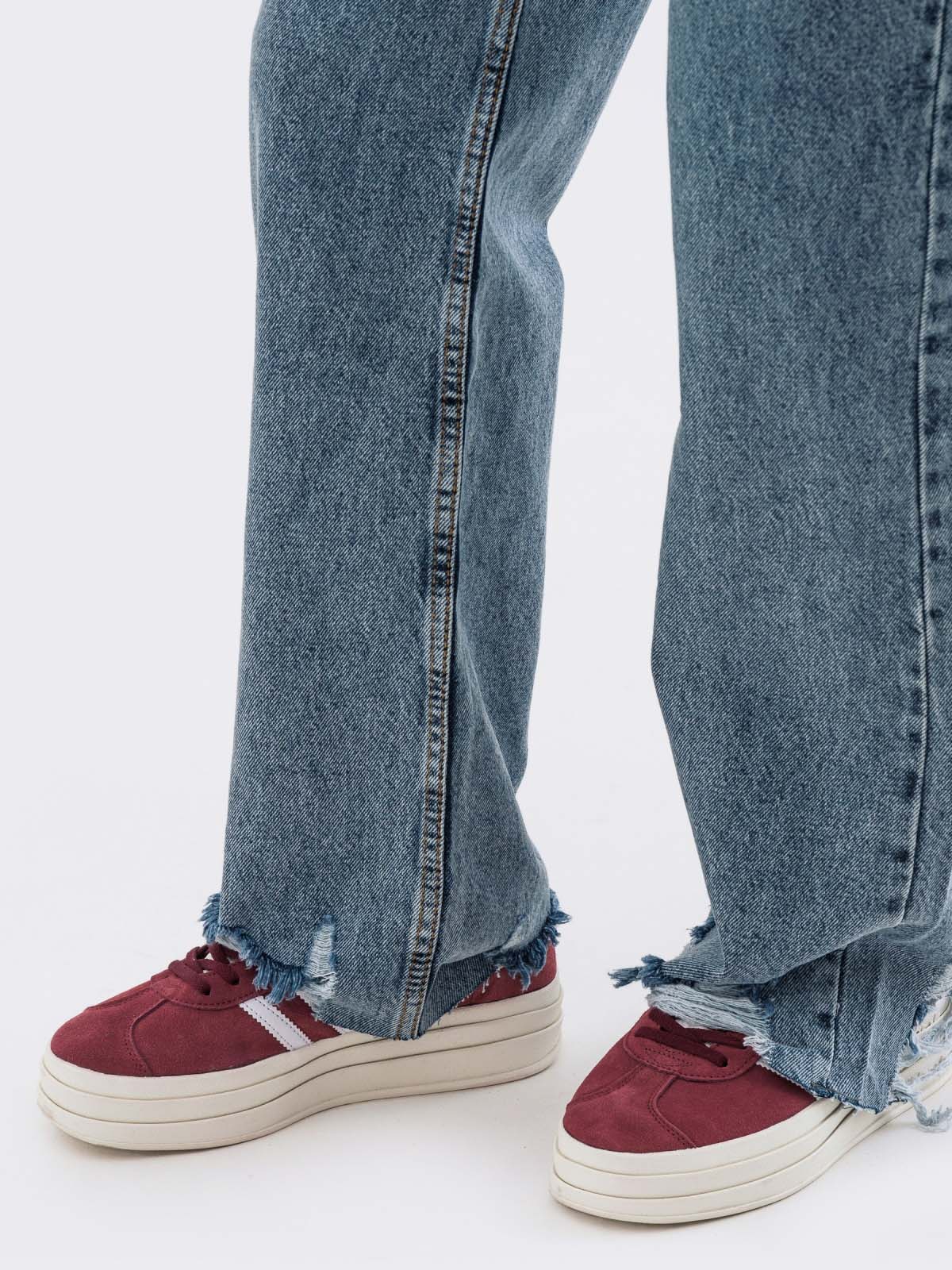 Джинси-труби блакитні із бавовни | 78077