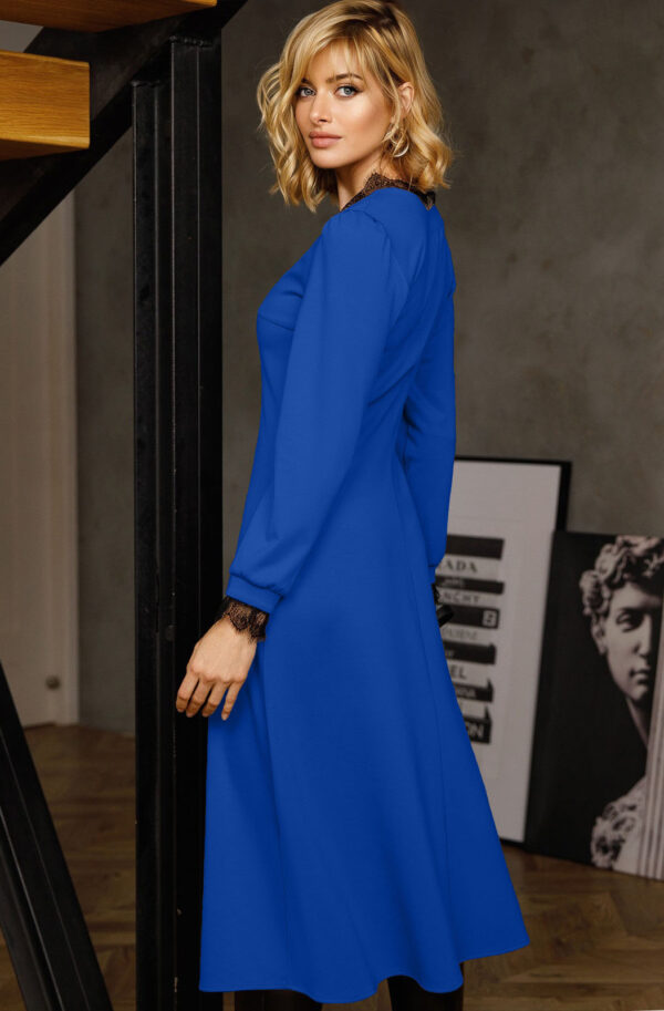 Ділова сукня міді кольору електрик | 77468