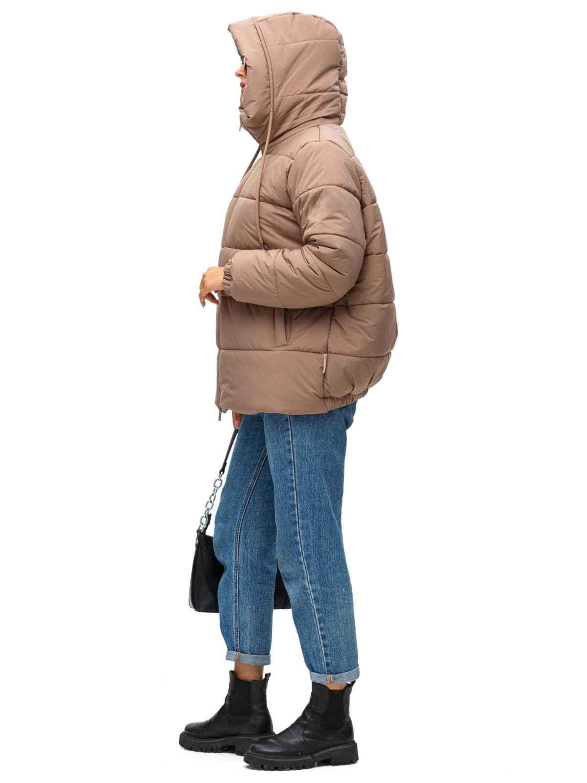 Коротка зимова куртка бежева оверсайз | 77410 Коротка зимова куртка бежева оверсайз | 77410