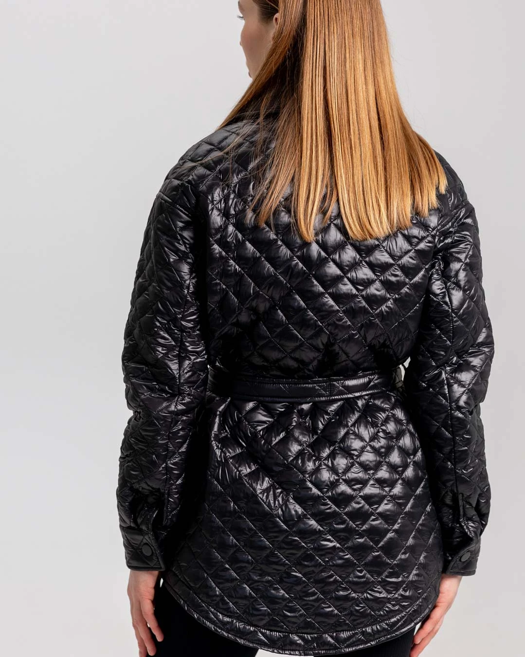 Демісезонна стьобана куртка-сорочка чорна | 78316 Демісезонна стьобана куртка-сорочка чорна | 78316