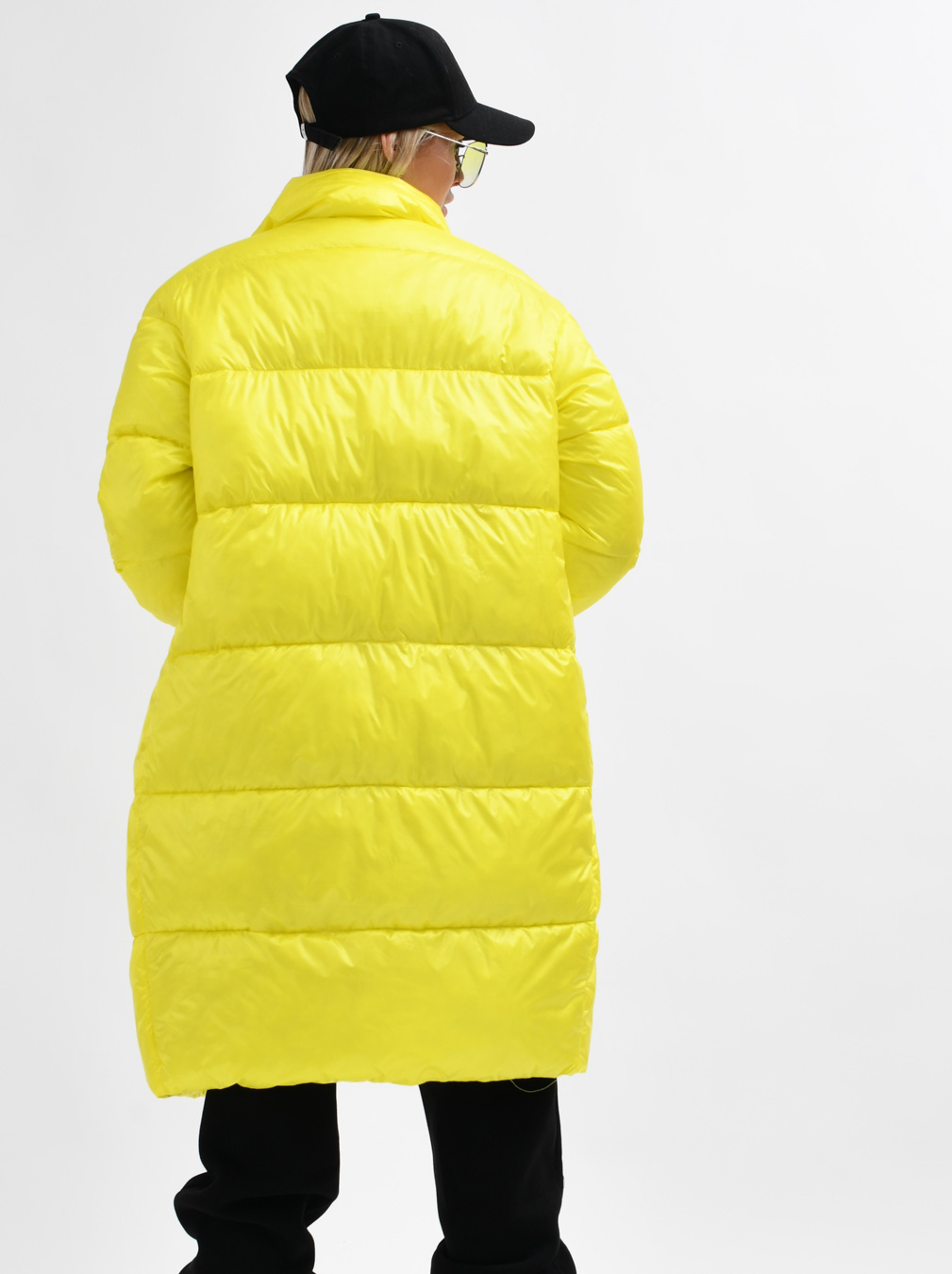 Демісезонна стьобана куртка-пальто лимонна Демісезонна стьобана куртка-пальто лимонна