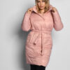 Демісезонна стьобана куртка-пальто пудрова | 77954 Демісезонна стьобана куртка-пальто пудрова | 77954