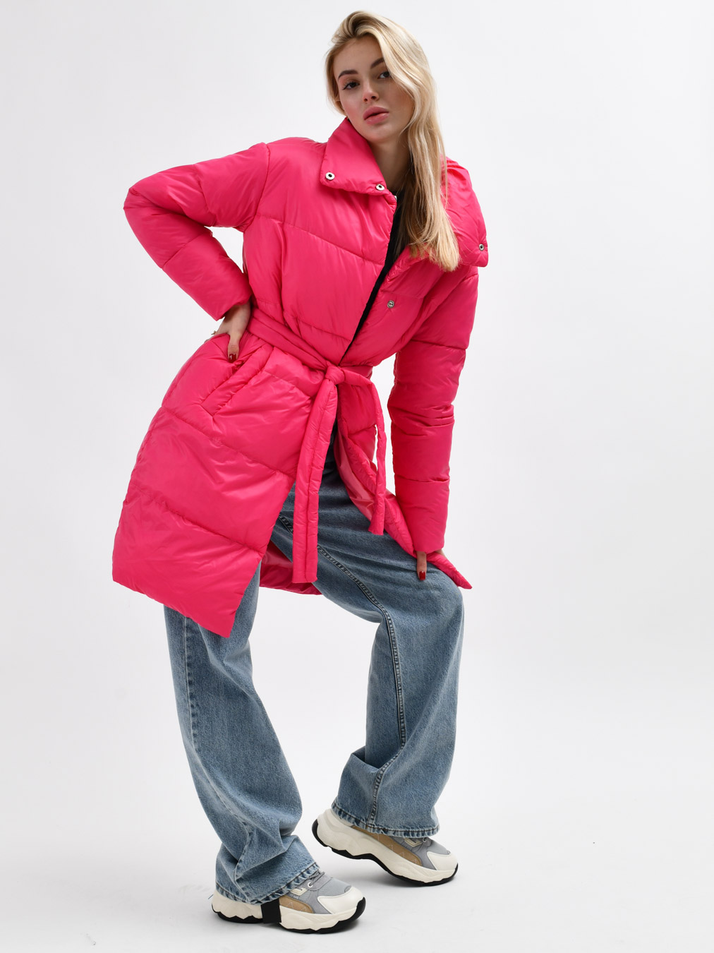 Демісезонна куртка-пальто малинова | 78005 Демісезонна куртка-пальто малинова | 78005