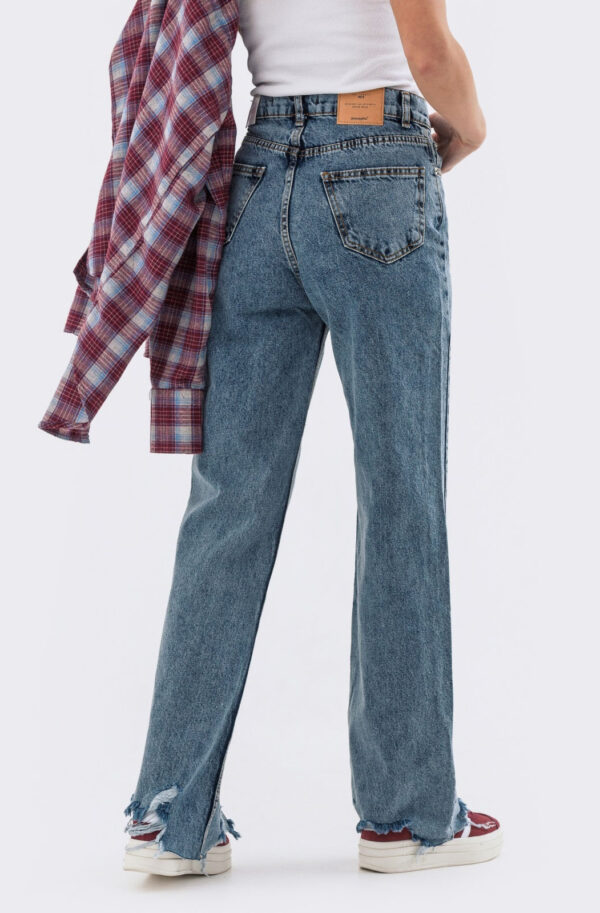 Джинси-труби блакитні із бавовни | 78077