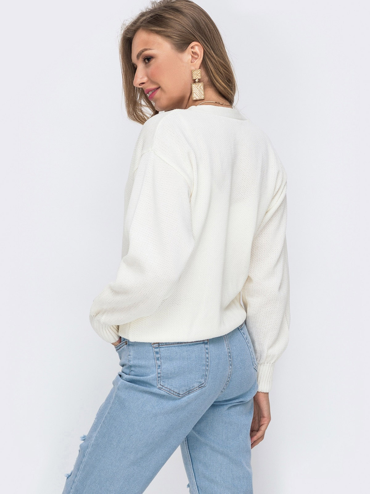 Стильна кофта біла на ґудзиках | 78184