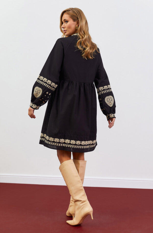 Бавовняна сукня-вишиванка чорна | 77769