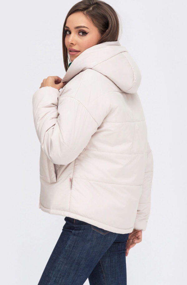 Демісезонна коротка куртка світло-бежева | 78161