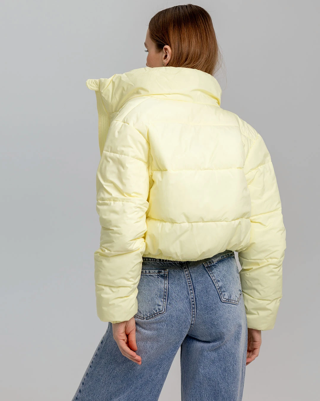 Куртка коротка лимонна з високим коміром | 78293 Куртка коротка лимонна з високим коміром | 78293