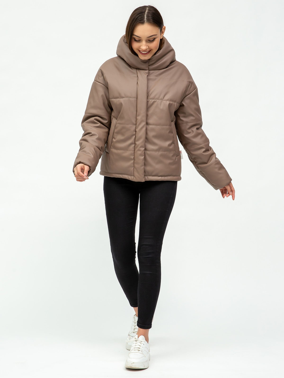 Демісезонна куртка з капюшоном бежева | 77905