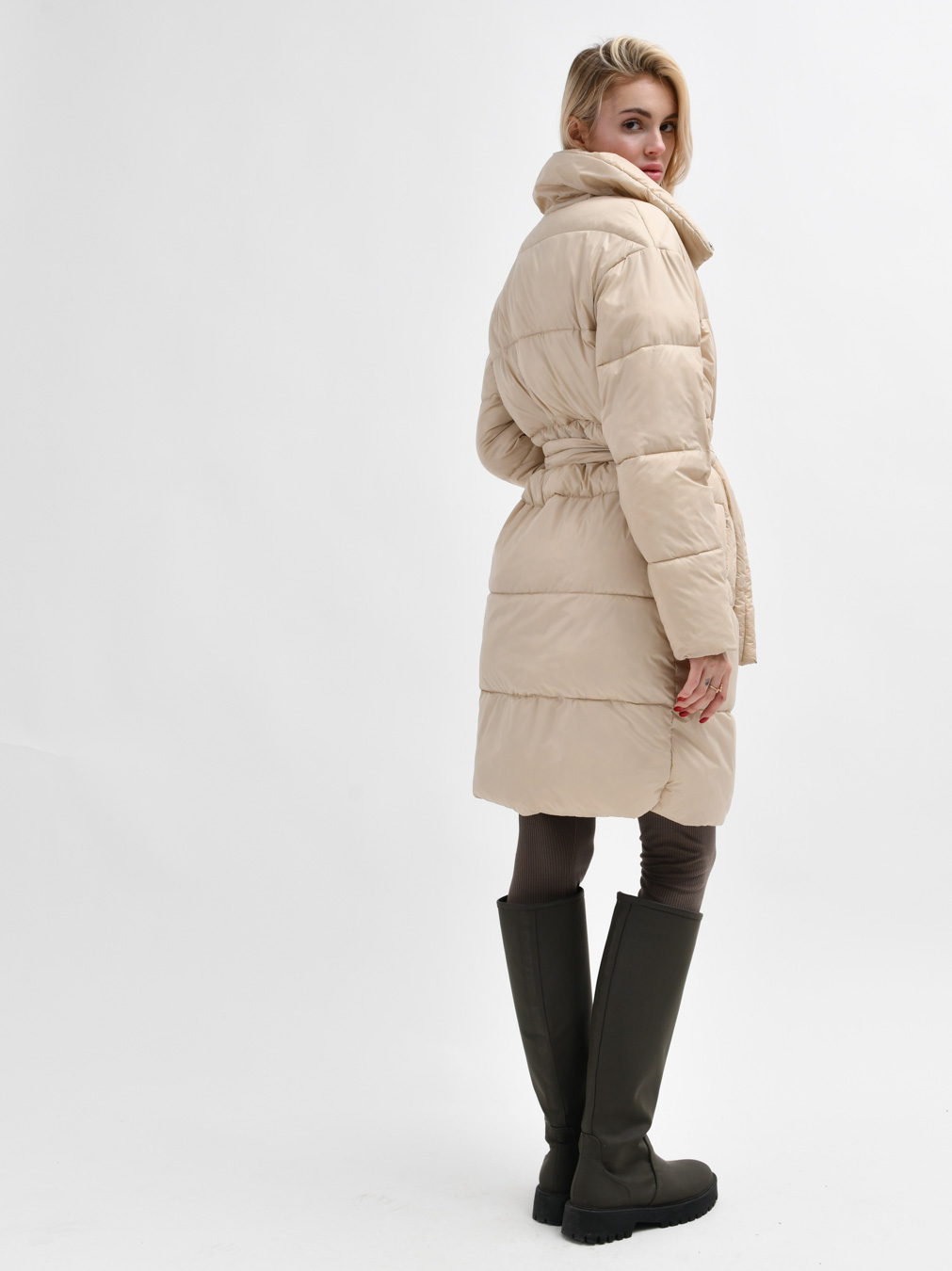 Демісезонна куртка-пальто світло-бежева | 77974 Демісезонна куртка-пальто світло-бежева | 77974