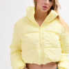 Куртка коротка лимонна з високим коміром | 78293 Куртка коротка лимонна з високим коміром | 78293