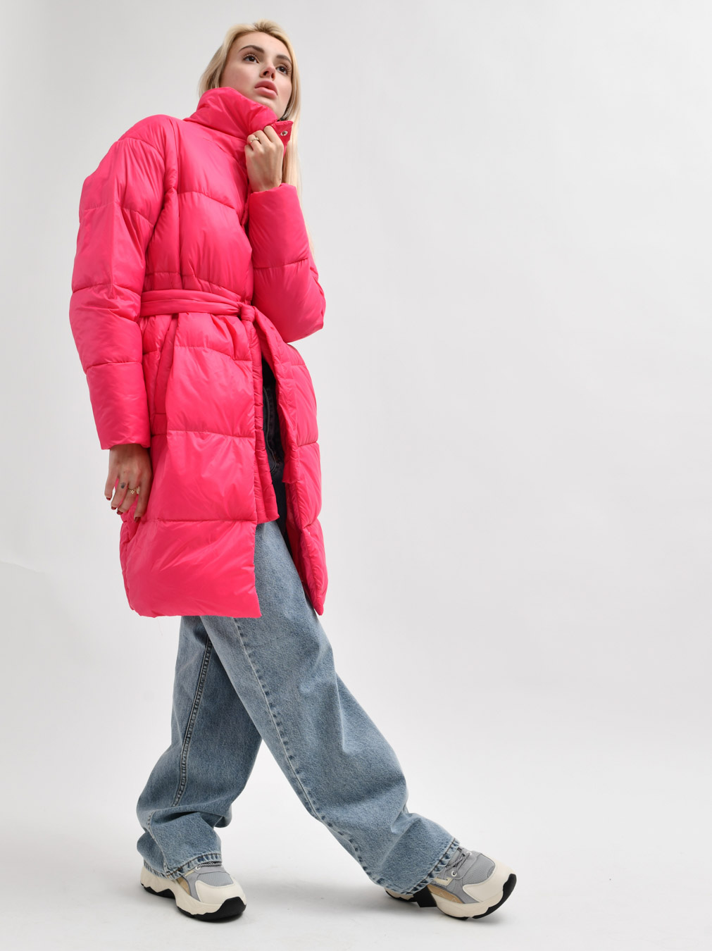 Демісезонна куртка-пальто малинова | 78005 Демісезонна куртка-пальто малинова | 78005