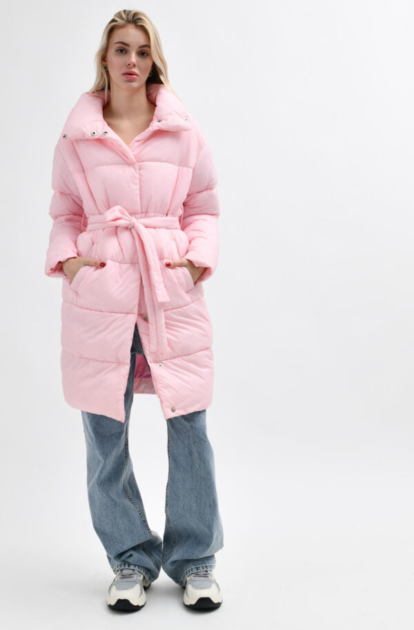 Демісезонна куртка-пальто світло-рожева | 78019