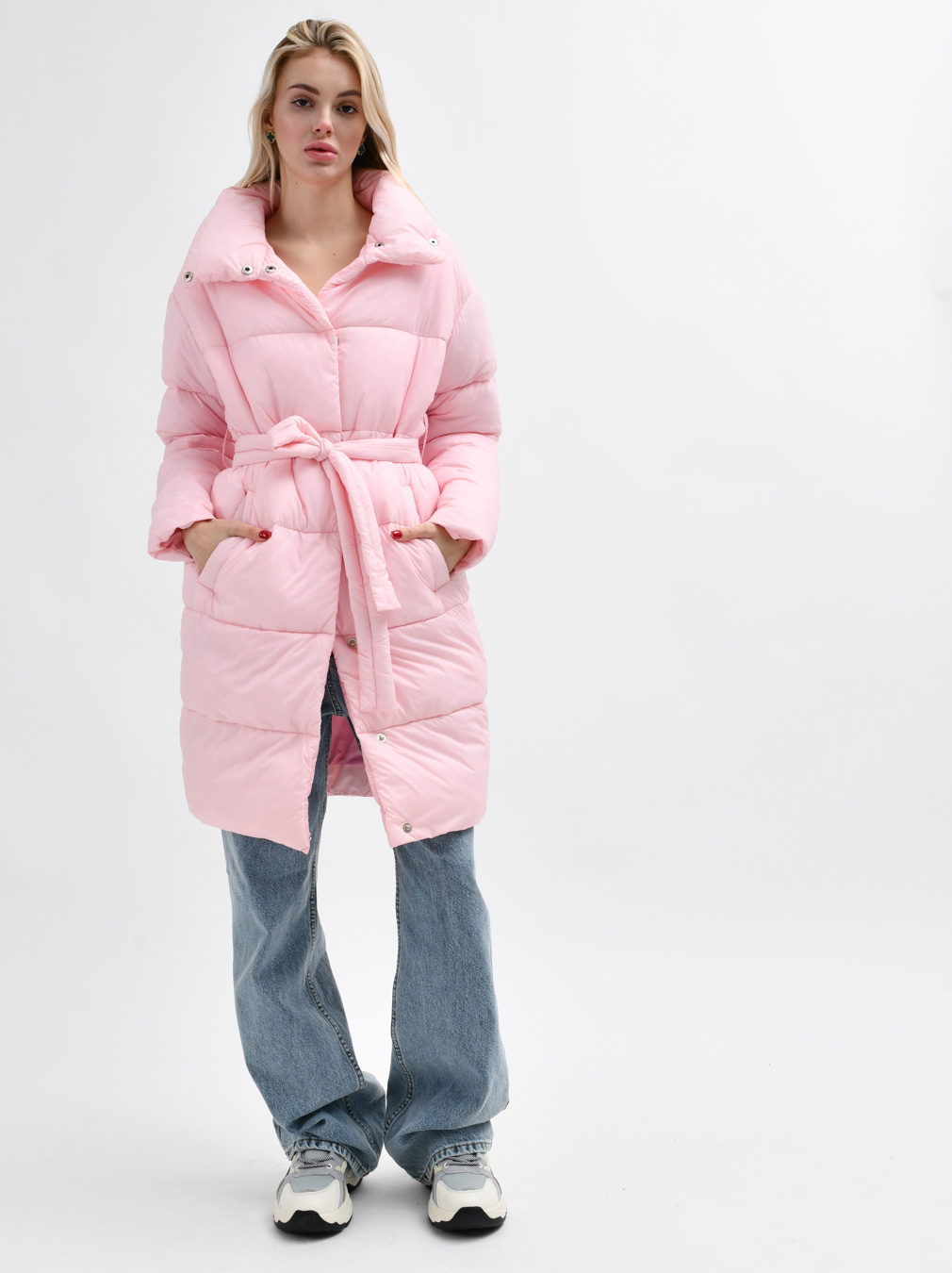Демісезонна куртка-пальто світло-рожева | 78019 Демісезонна куртка-пальто світло-рожева | 78019