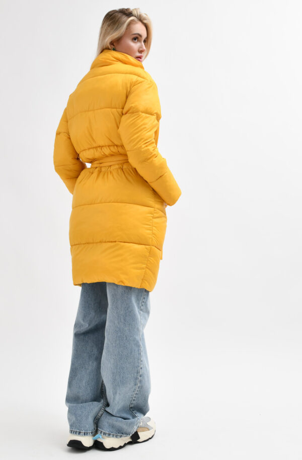 Демісезонна куртка-пальто жовта | 77985