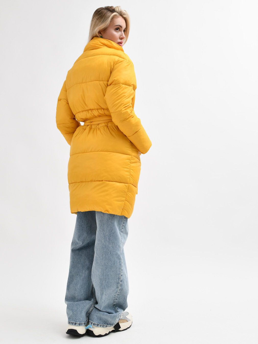 Демісезонна куртка-пальто жовта | 77985