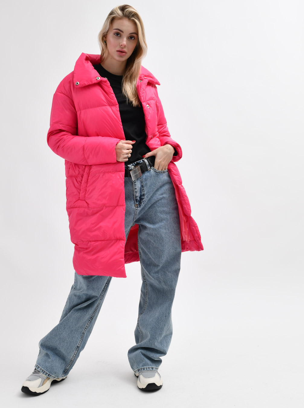 Демісезонна куртка-пальто малинова | 78005 Демісезонна куртка-пальто малинова | 78005