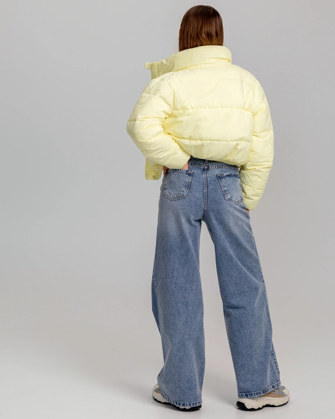 Куртка коротка лимонна з високим коміром | 78293 Куртка коротка лимонна з високим коміром | 78293