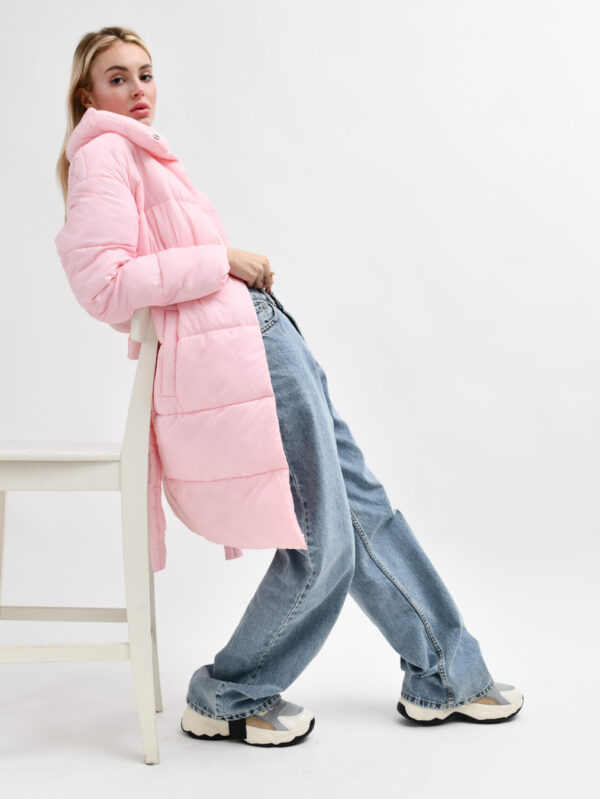 Демісезонна куртка-пальто світло-рожева | 78019