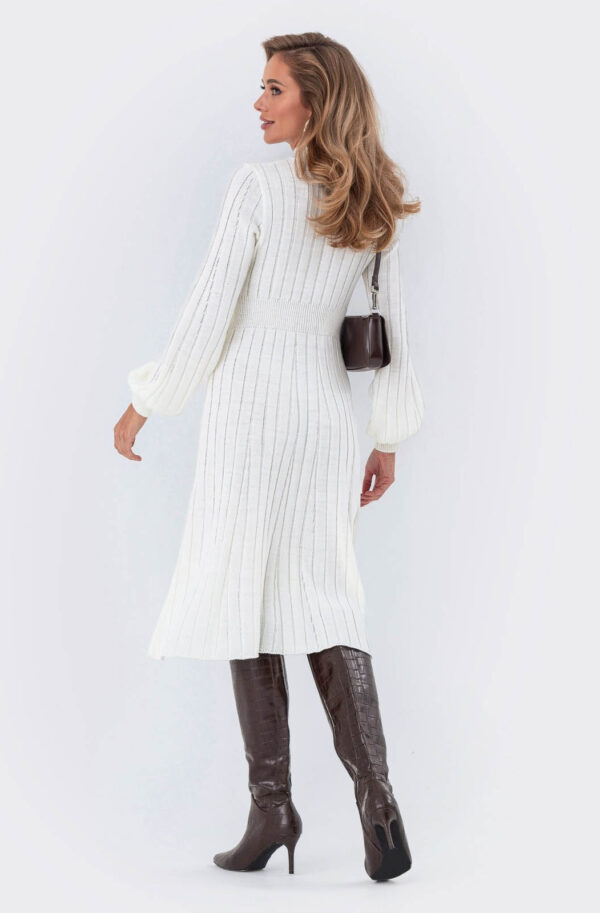 Сукня-кльош біла дрібної в'язки | 77340