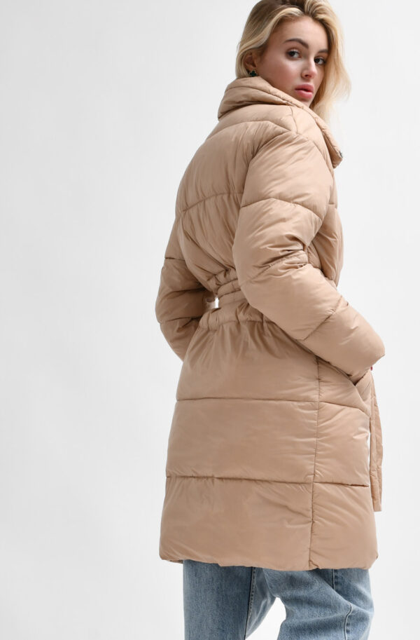Демісезонна куртка-пальто капучино | 77994