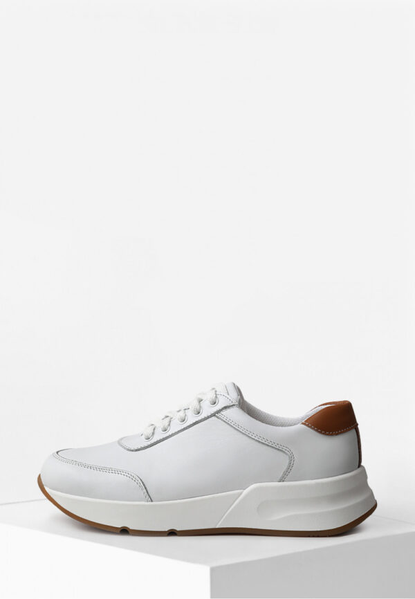 Шкіряні кросівки білі з декоративним задником | 79070