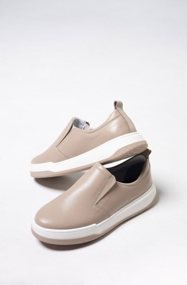 Жіночі шкіряні сліпони капучино | 79380
