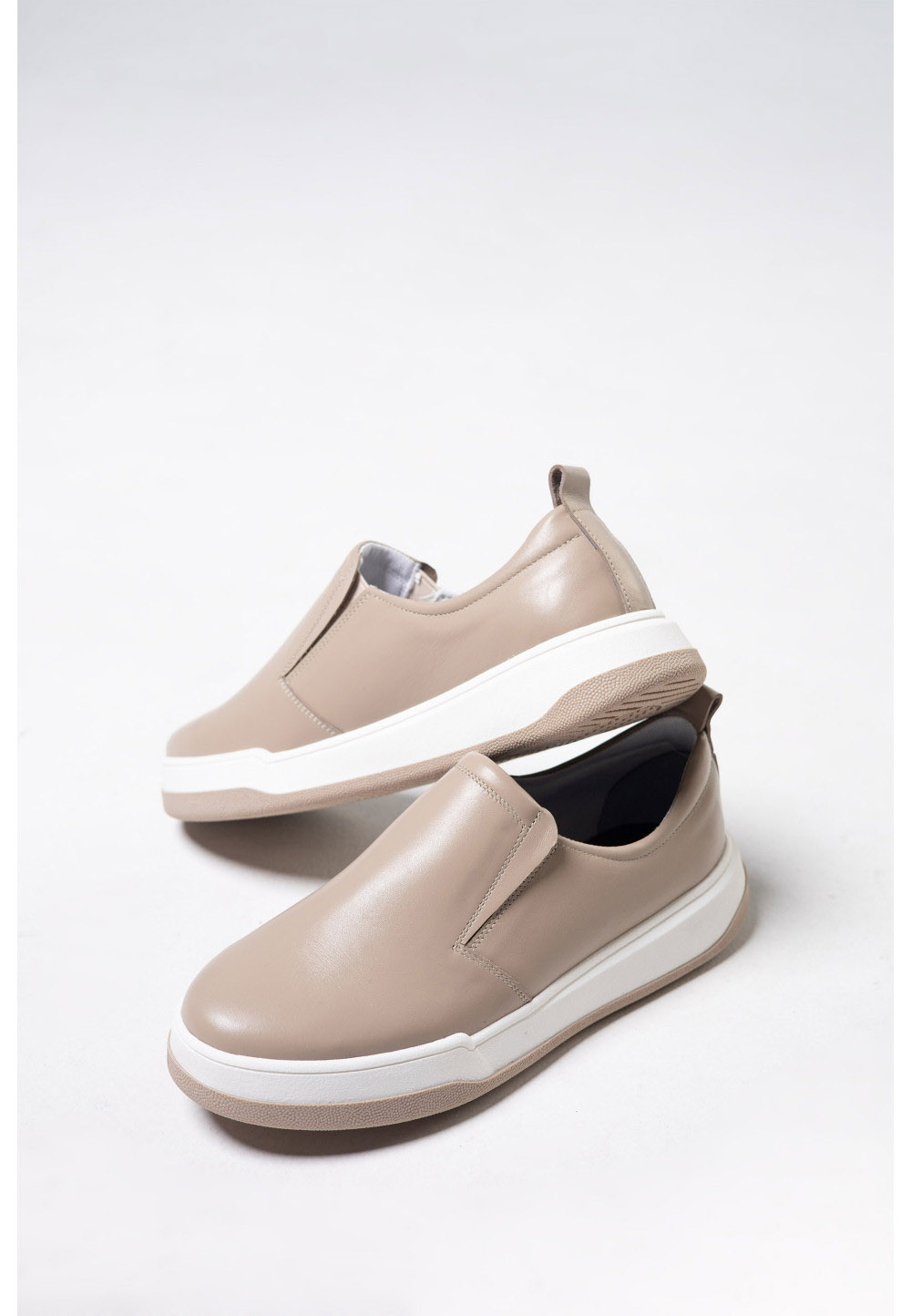 Жіночі шкіряні сліпони капучино | 79380 Жіночі шкіряні сліпони капучино | 79380