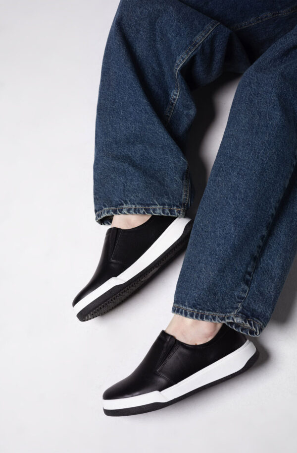 Жіночі шкіряні сліпони чорні | 79393