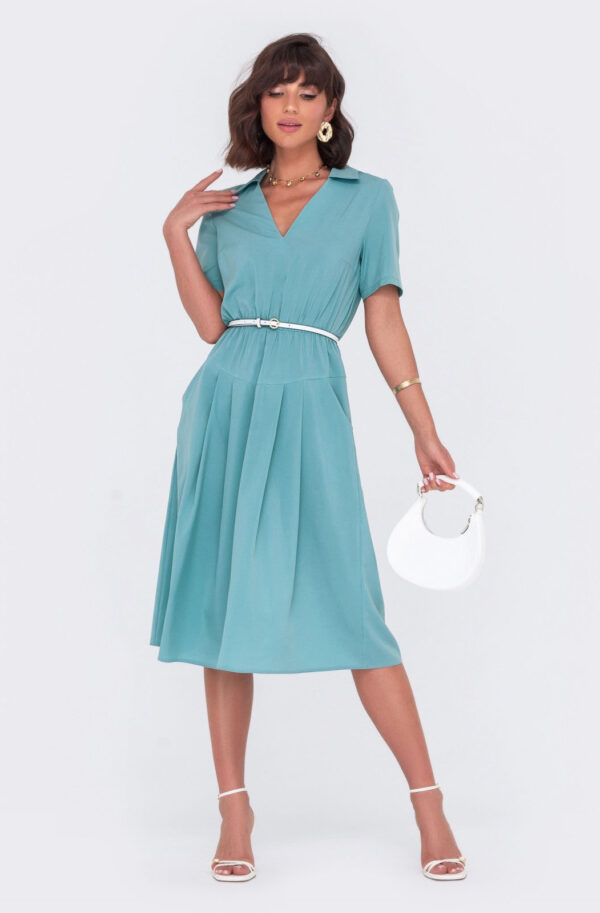 Літня розкльошена сукня бірюзова | 79743