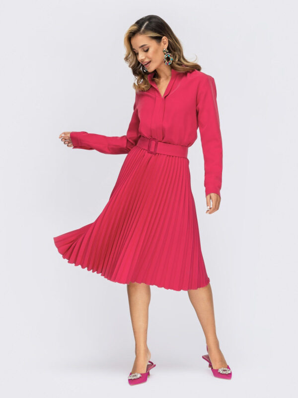 Плаття рожеве зі спідницею-плісе | 78950