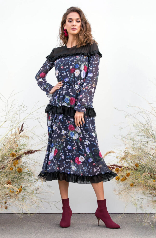 Шифонова сукня в квітковий принт | 79673