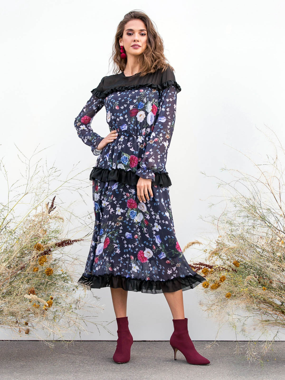 Шифонова сукня в квітковий принт | 79673 Шифонова сукня в квітковий принт | 79673