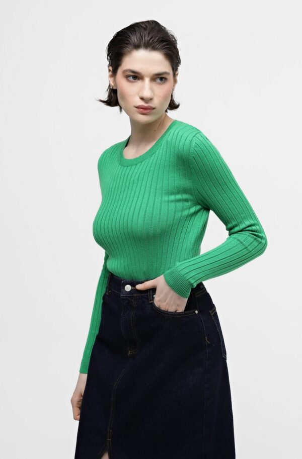 Джемпер з віскозної пряжі зелений | 79124