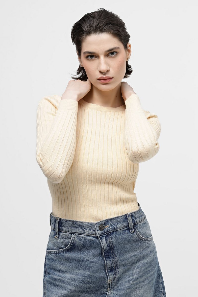 Джемпер з віскозної пряжі айворі | 79145 Джемпер з віскозної пряжі айворі | 79145