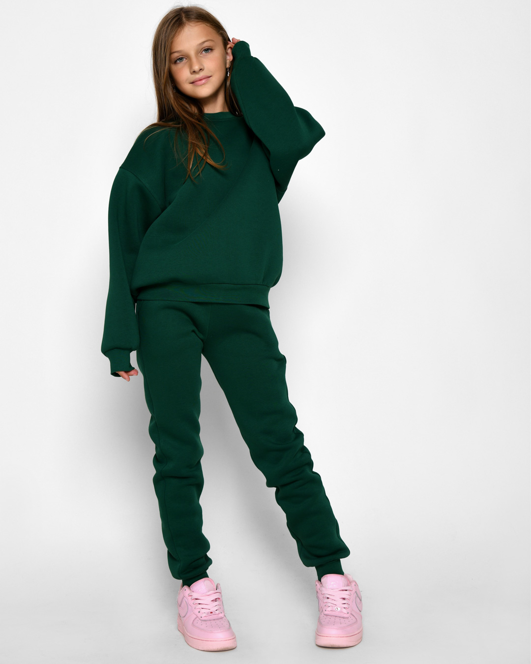 Підлітковий костюм зелений на флісі | 78617 Підлітковий костюм зелений на флісі | 78617