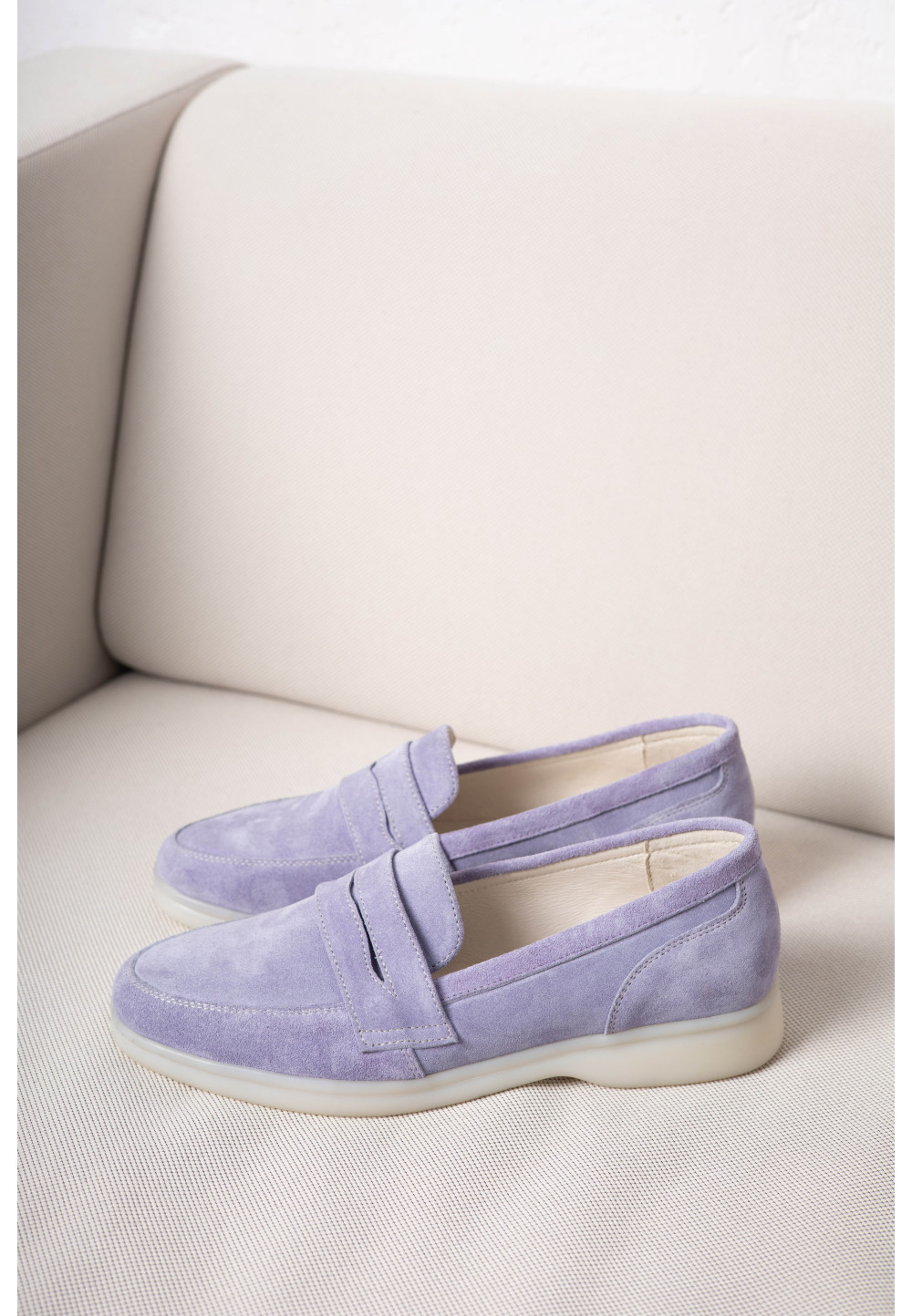 Жіночі замшеві лофери бузкові | 78874 Жіночі замшеві лофери бузкові | 78874