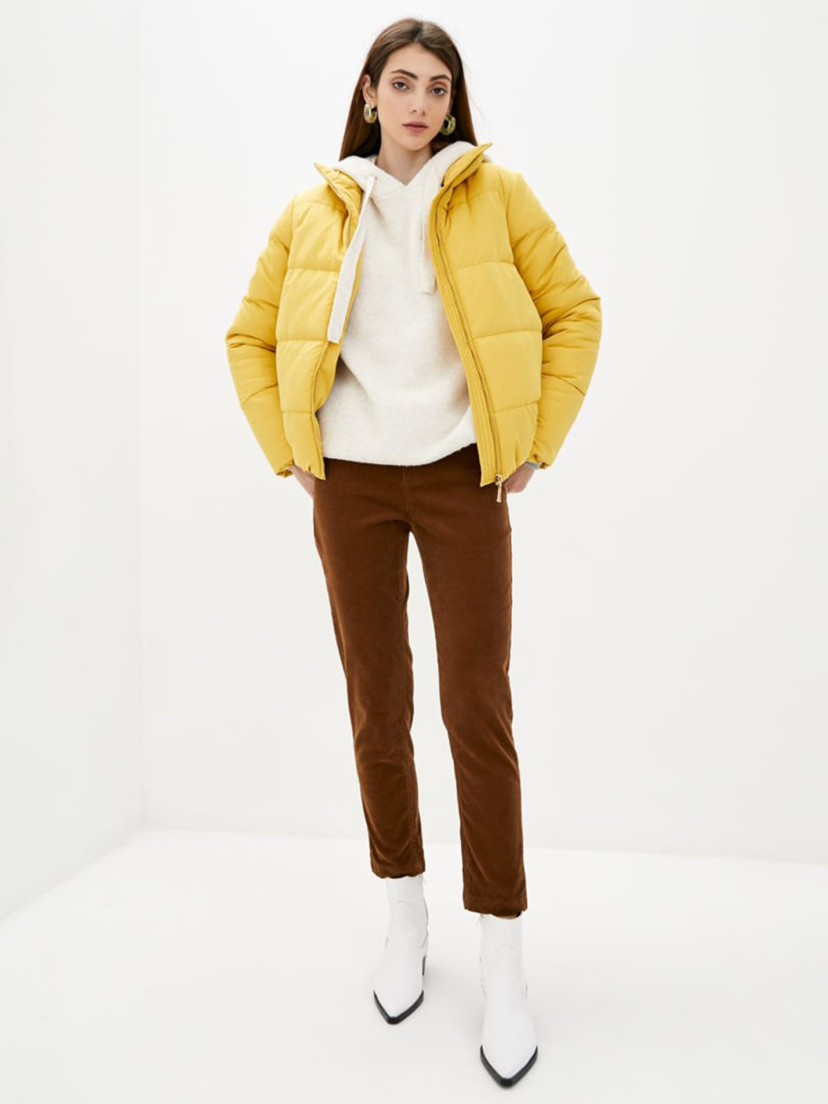 Демісезонна куртка жовта з коміром-стійкою | 79651