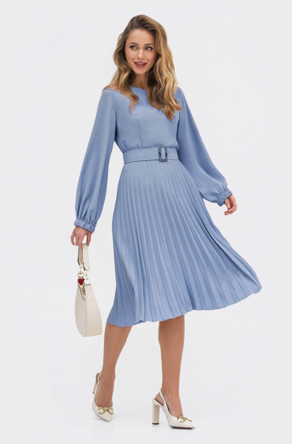 Сукня блакитна зі спідницею-плісе | 79261