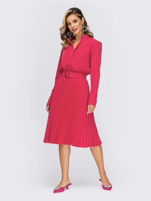 Плаття рожеве зі спідницею-плісе | 78950