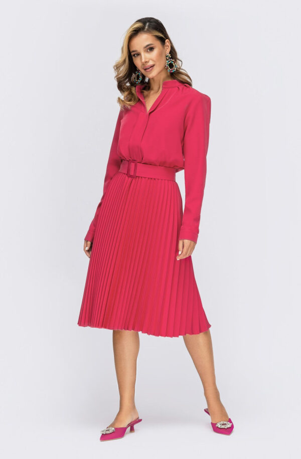 Плаття рожеве зі спідницею-плісе | 78950